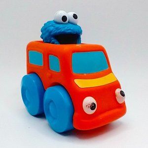 Sesame Street Cookie Monster Soft Plastic Car 4"
